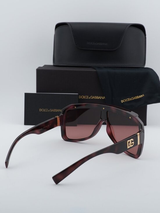 Dolce & Gabbana DG6205 347669 Square Sunglasses - Havana/Dark Violet main image 5